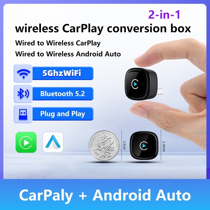 Travel Adapter Universal - 2 in 1 Wireless CarPlay Adapter