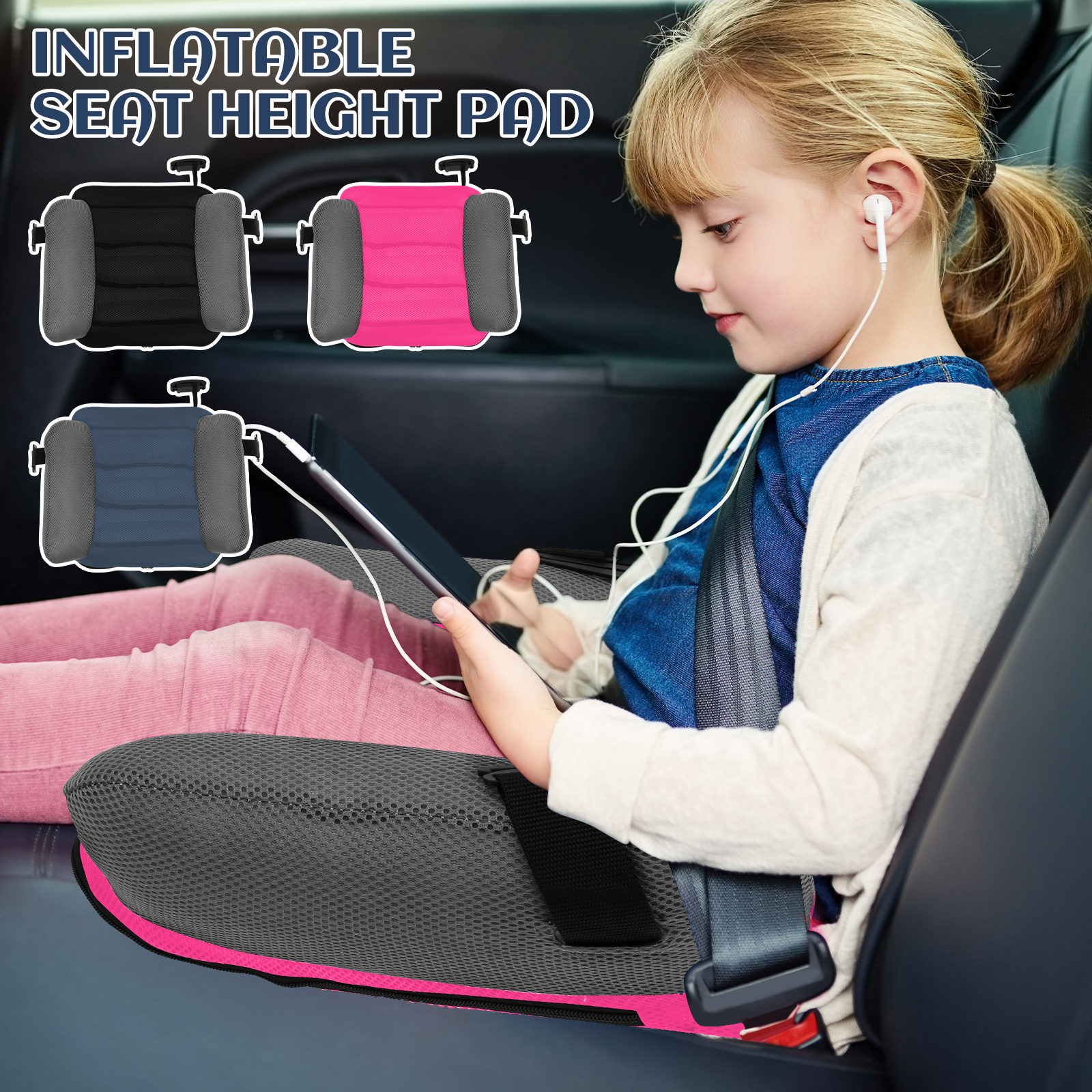 Car Seat Travel Bag - Car Inflatable Booster Seat PVC Universal