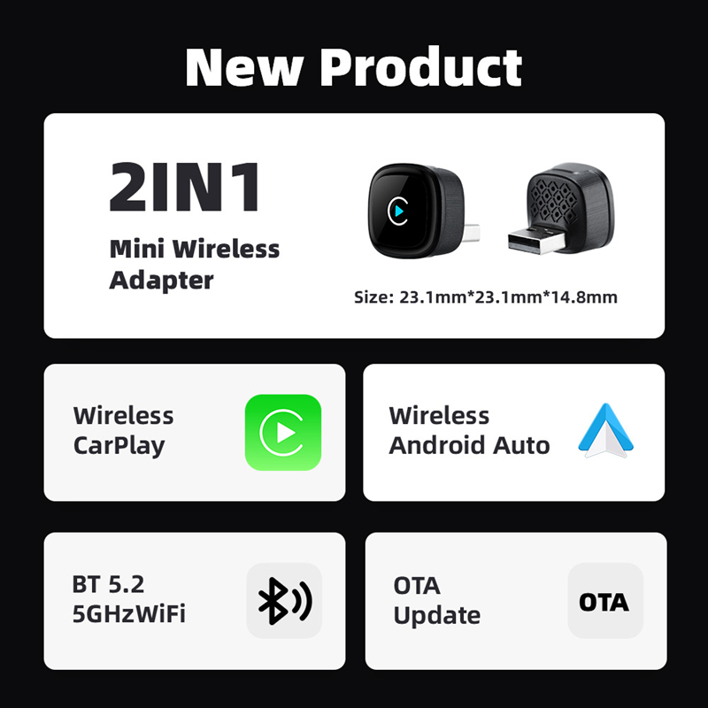 2 in 1 Wireless CarPlay Adapte - đánh giá và giá Travel Adapter Universal