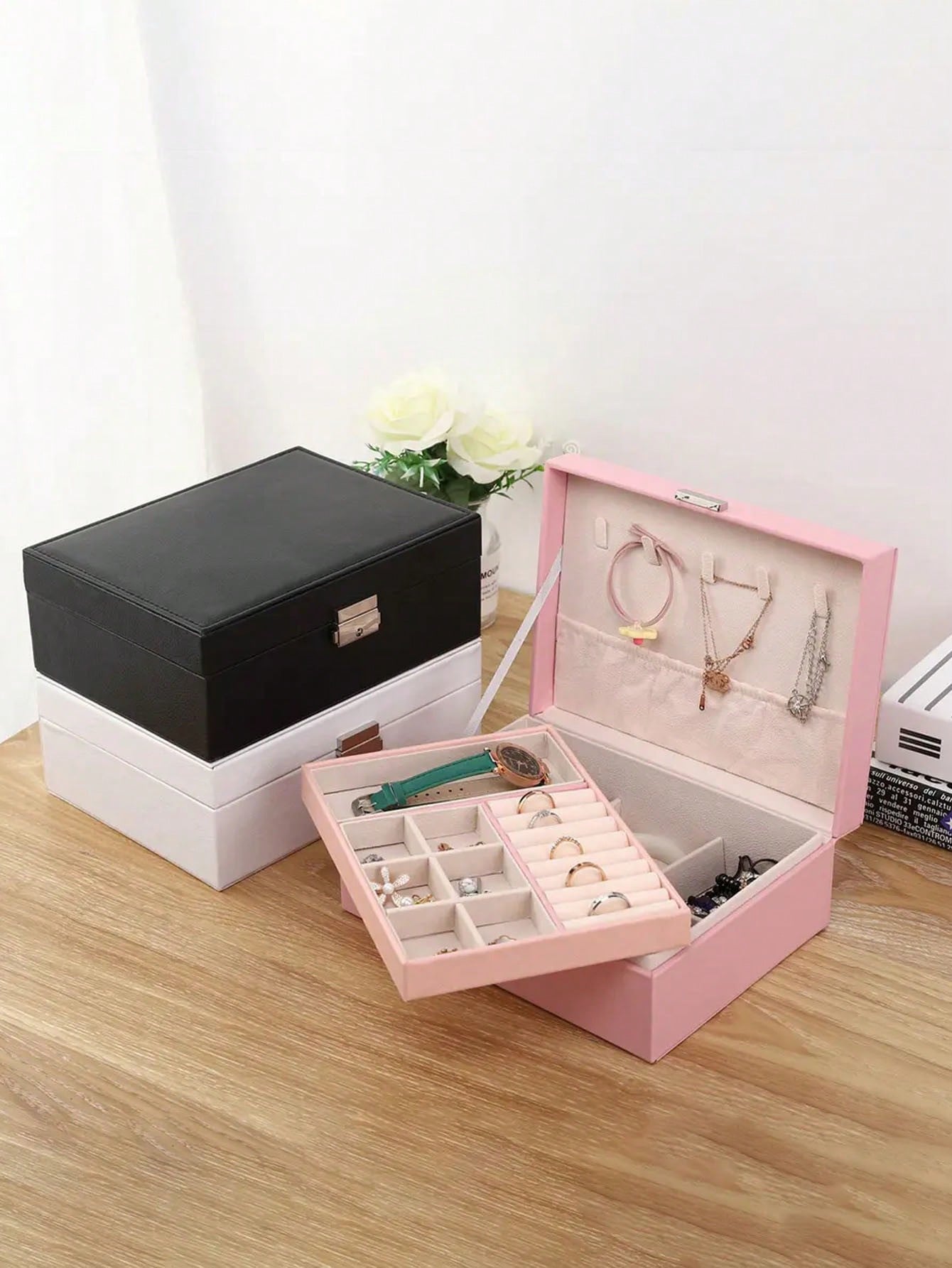 1pc Dual Layer Large Capacity  - đánh giá và giá Accessories Travel Jewelry Box