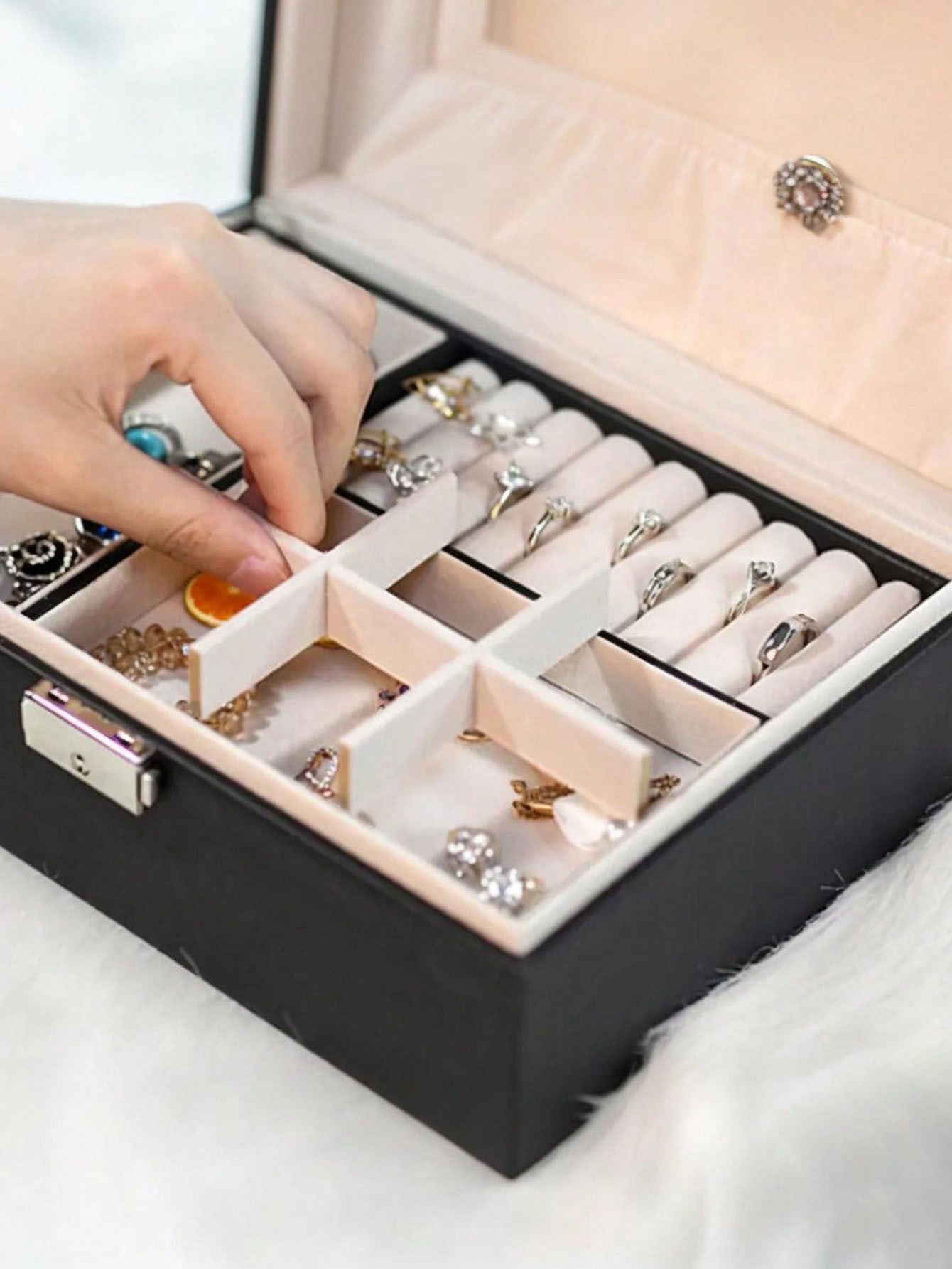 1pc Dual Layer Large Capacity  - đánh giá và giá Accessories Travel Jewelry Box