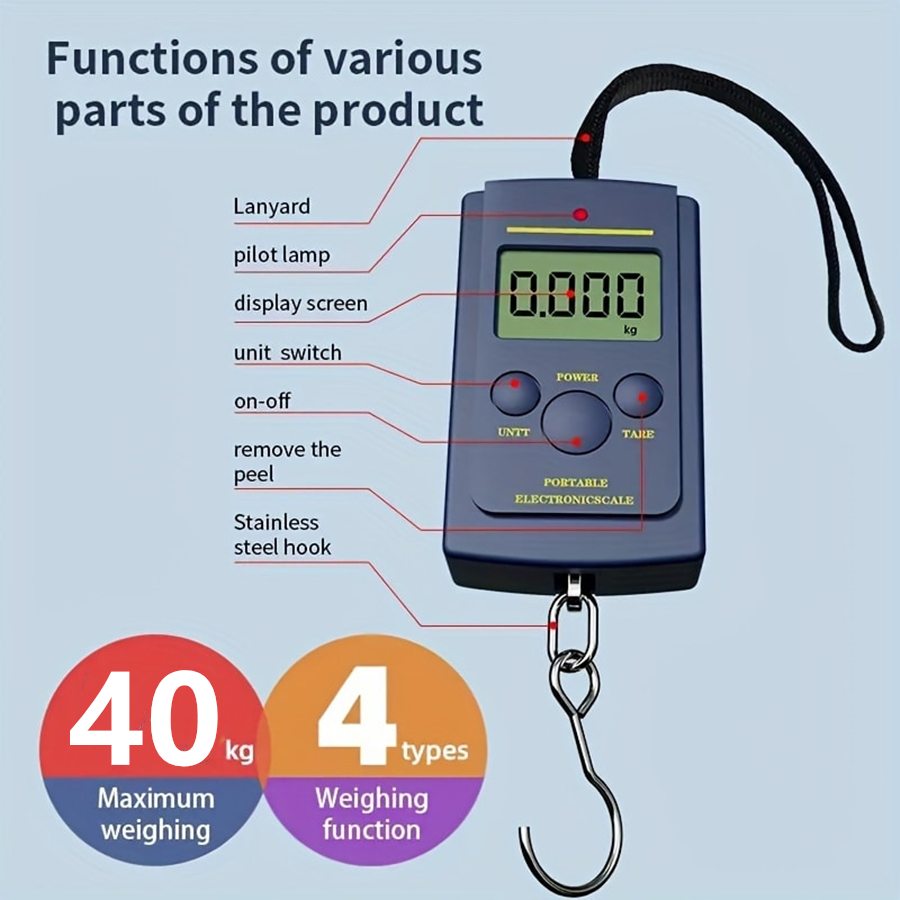 40kg Multifunctional Mini Elec - đánh giá và giá Luggage Scale Hanging