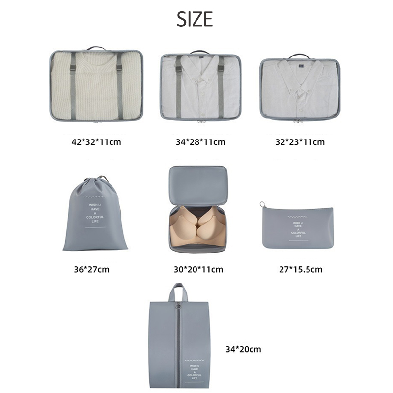 7 Piece Luggage Clothes Organi - đánh giá và giá Travel Accessories For Plane