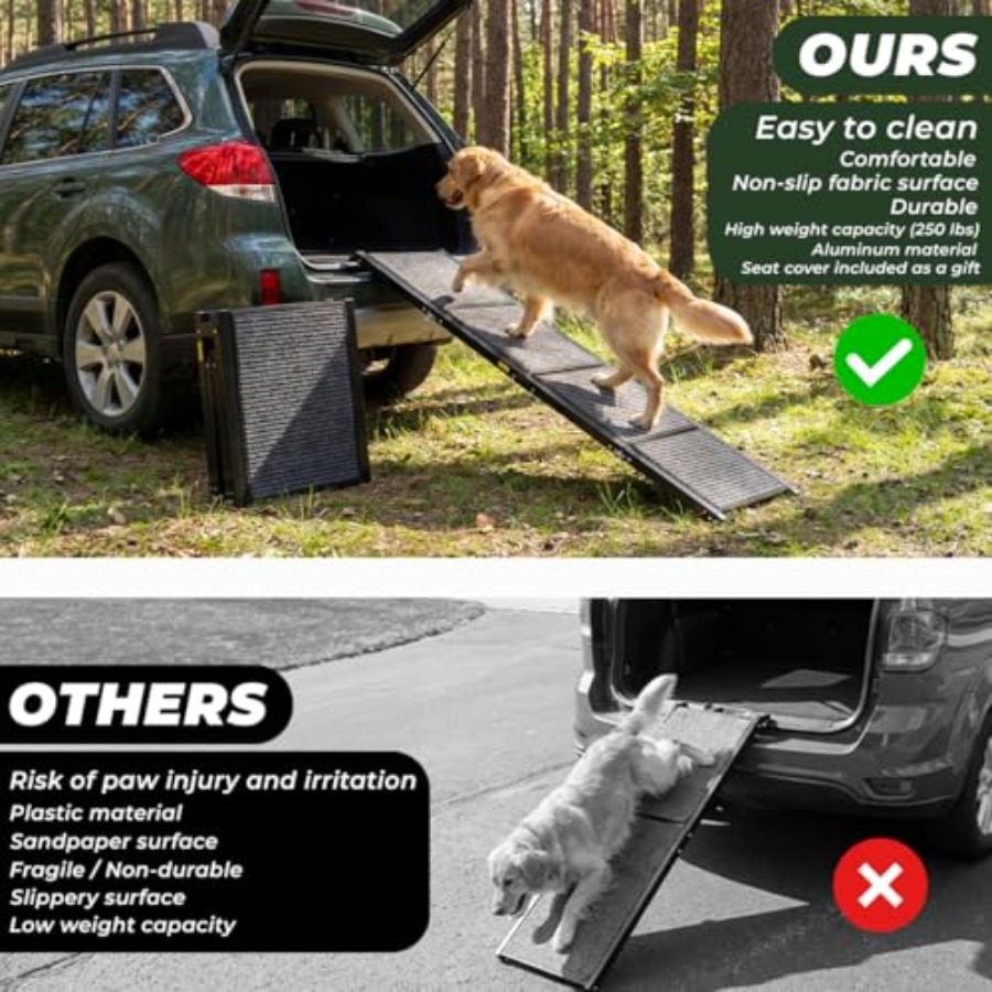 63 Foldable Non-Slip Dog Ramp  - đánh giá và giá Car Seat Travel Bag