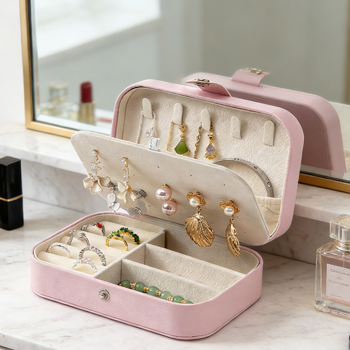New Portable Multi-Compartment - đánh giá và giá Accessories Travel Jewelry Box