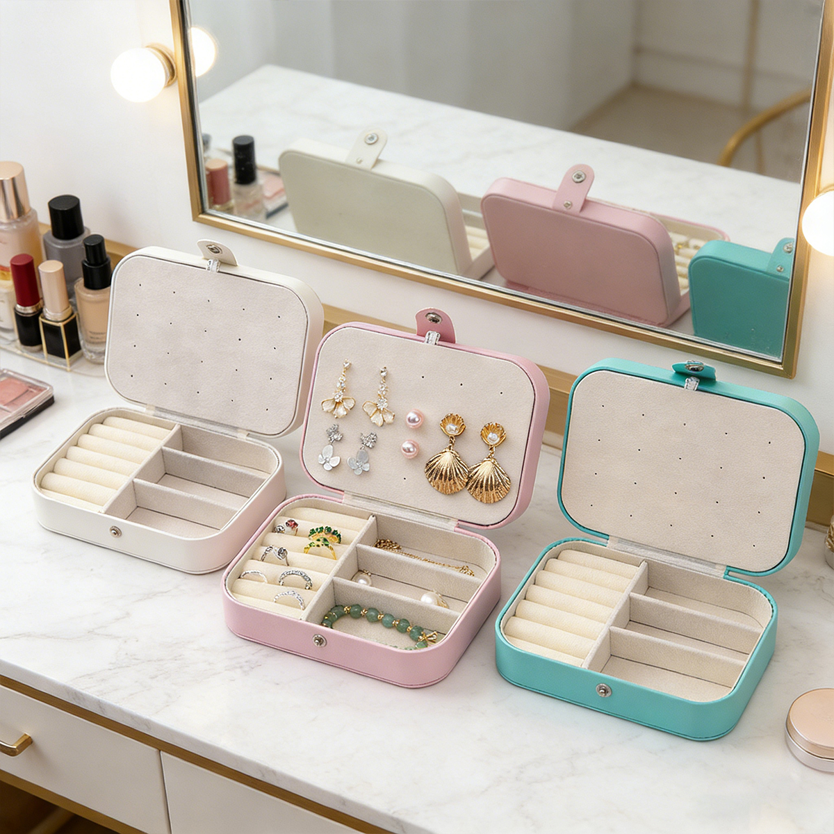 New Portable Multi-Compartment - đánh giá và giá Accessories Travel Jewelry Box