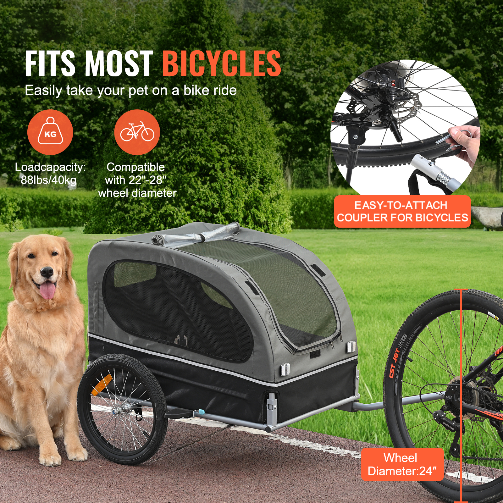 SucceBuy 88lbs Dog Bike Traile - đánh giá và giá Travel Accessories In Store