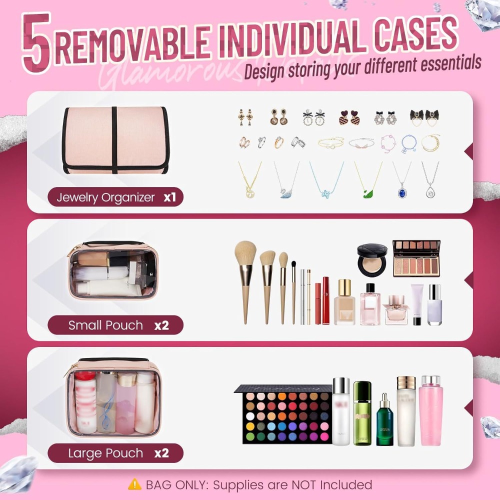 Large Travel Cosmetic Organize - đánh giá và giá Accessories Travel Jewelry Box