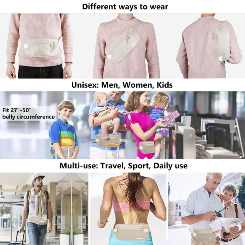 Invisible Travel Waist Packs P - đánh giá và giá Money Belt Hidden