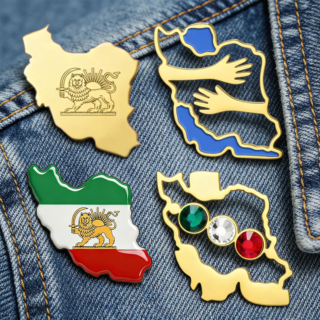 Dawapara Iran Map Shape Brooch - đánh giá và giá Travel Accessories Kit